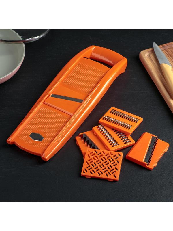 Овощерезка с 6 насадками, 35 см, цвет оранжевый