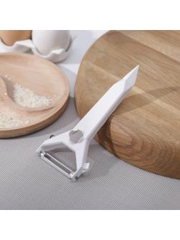 Овощечистка, пластик ABS, цвет белый, 14 см