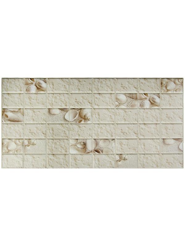 Панель ПВХ Граненый прямоугольник Белая ракушка 960х480 мм