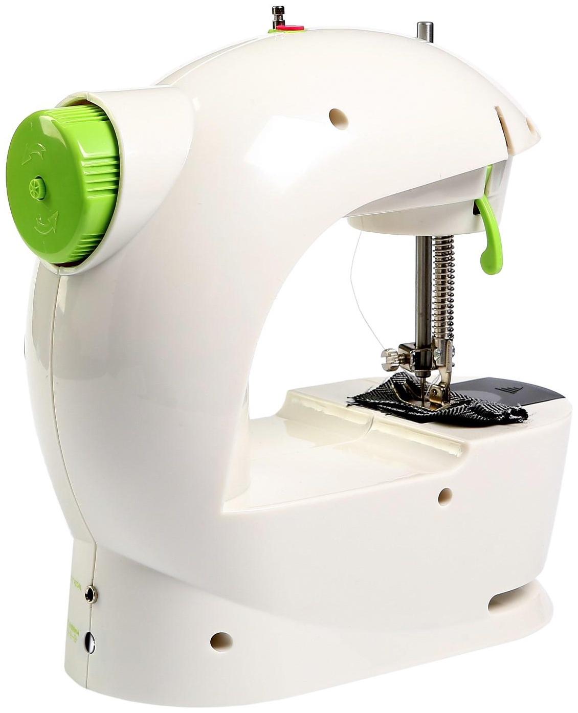Швейная машинка FIRST FA-5700, 1 операция, полуавтомат, от батареек/сети, бело-зелёная