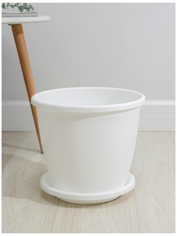 Горшок с поддоном «Афина», 11 л, цвет белый