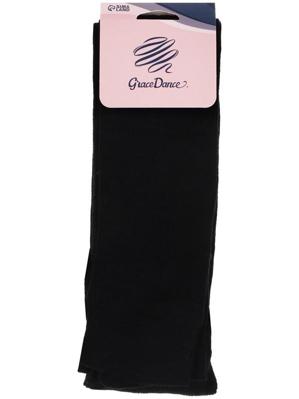 Гетры для танцев №5, без носка и пятки, L= 60 см, цвет чёрный