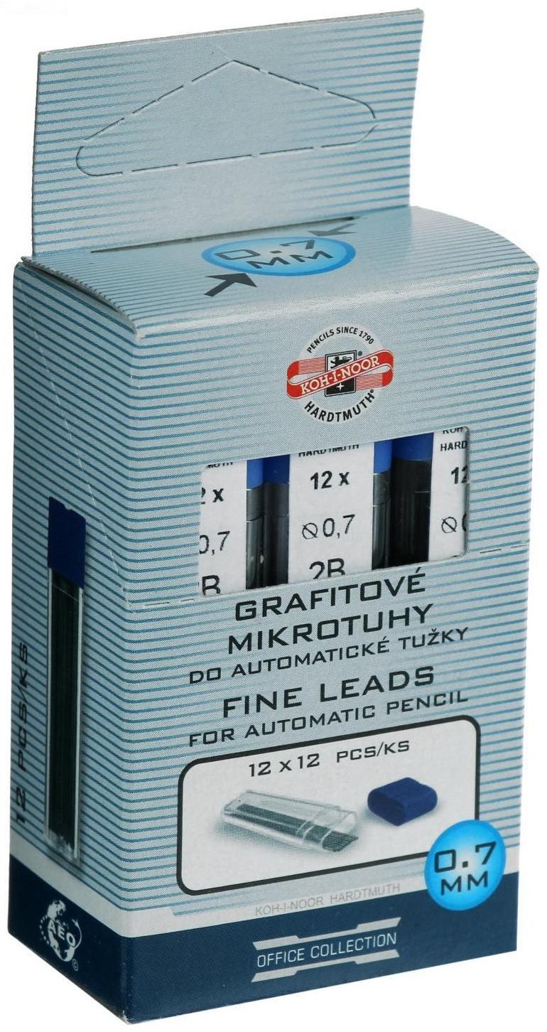 Грифели для механических карандашей 0.7 мм, Koh-I-Noor 4162 2B, 12 штук, в футляре
