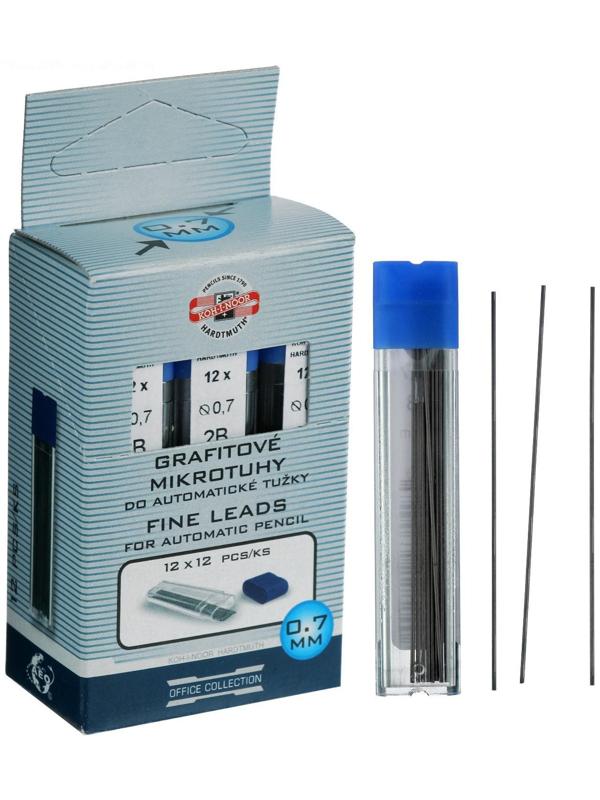 Грифели для механических карандашей 0.7 мм, Koh-I-Noor 4162 2B, 12 штук, в футляре