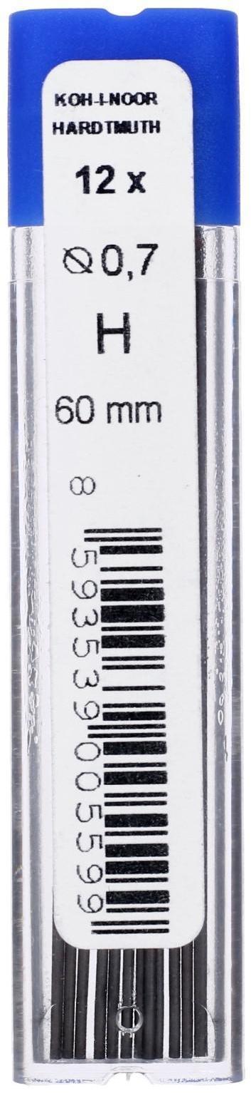 Грифели для механических карандашей 0.7 мм, Koh-I-Noor 4162 H, 12 штук, в футляре