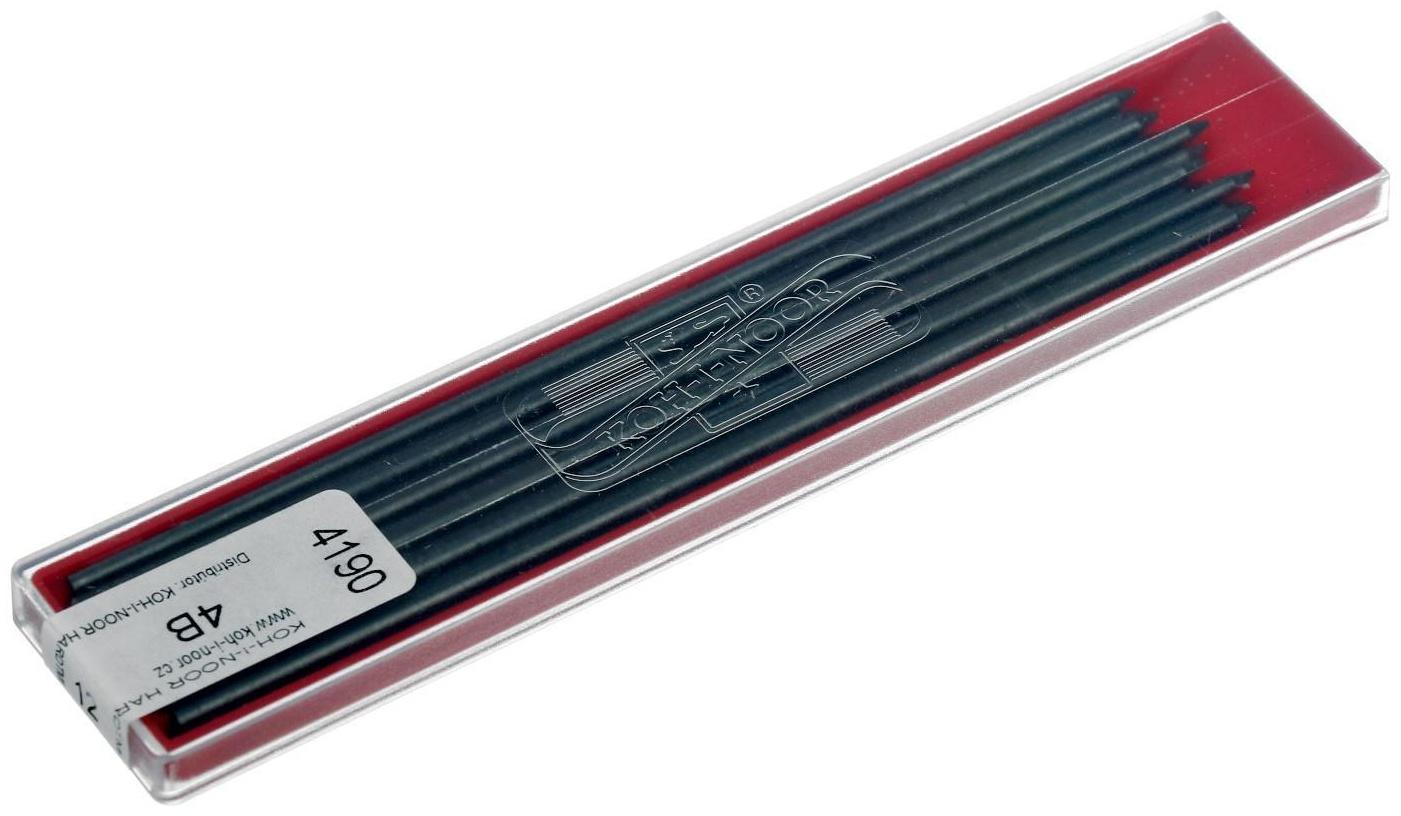 Грифели для цанговых карандашей 2.0 мм, Koh-I-Noor, 4190 4В, 12 штук, в футляре