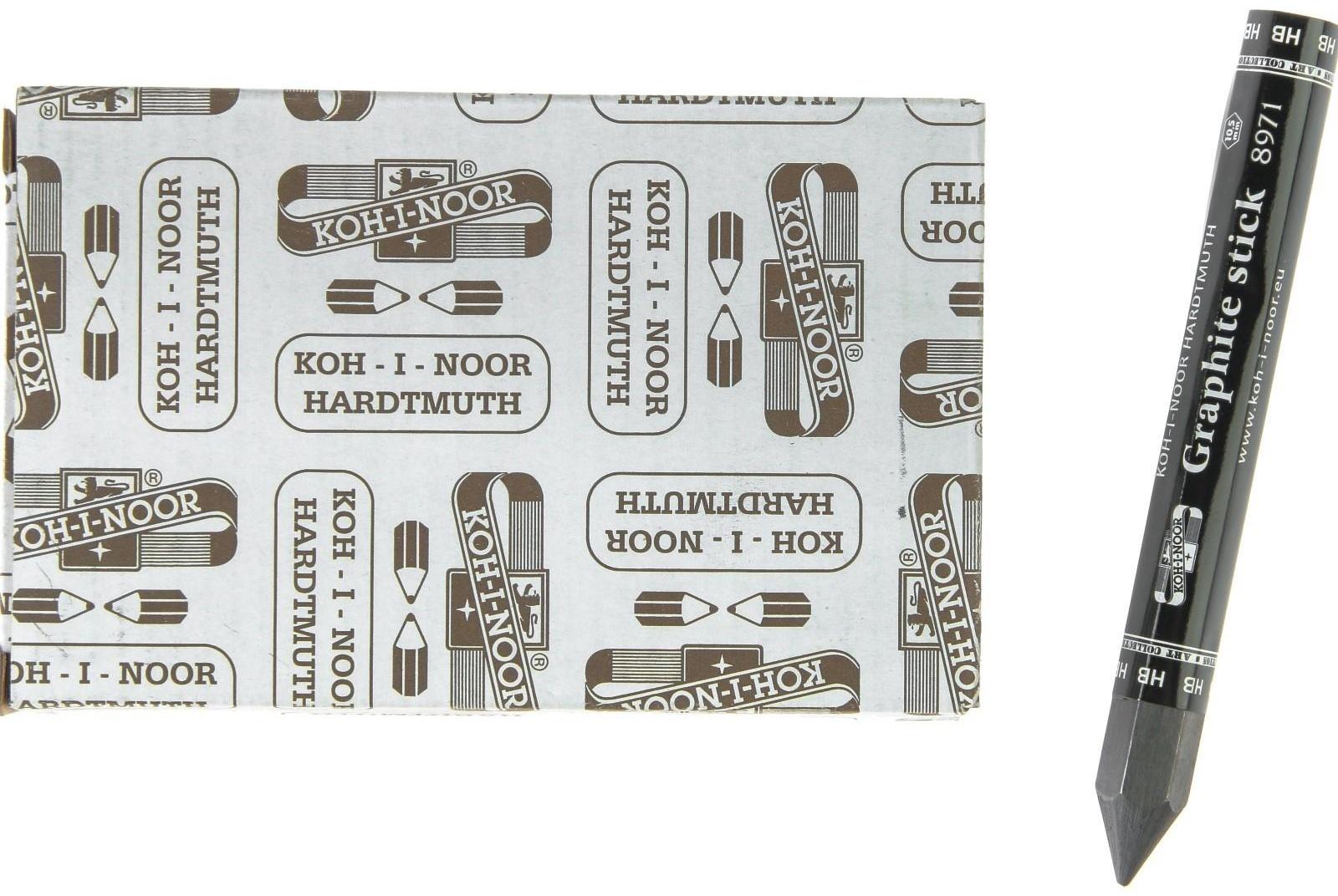 Карандаш чернографитный (цельнографитовый) Koh-I-Noor 8971 HB, утолщённый