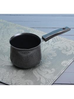 Турка «Мортен», 500 мл, 20×9,5×7,5 см, пластиковая ручка, антипригарное покрытие, цвет чёрный