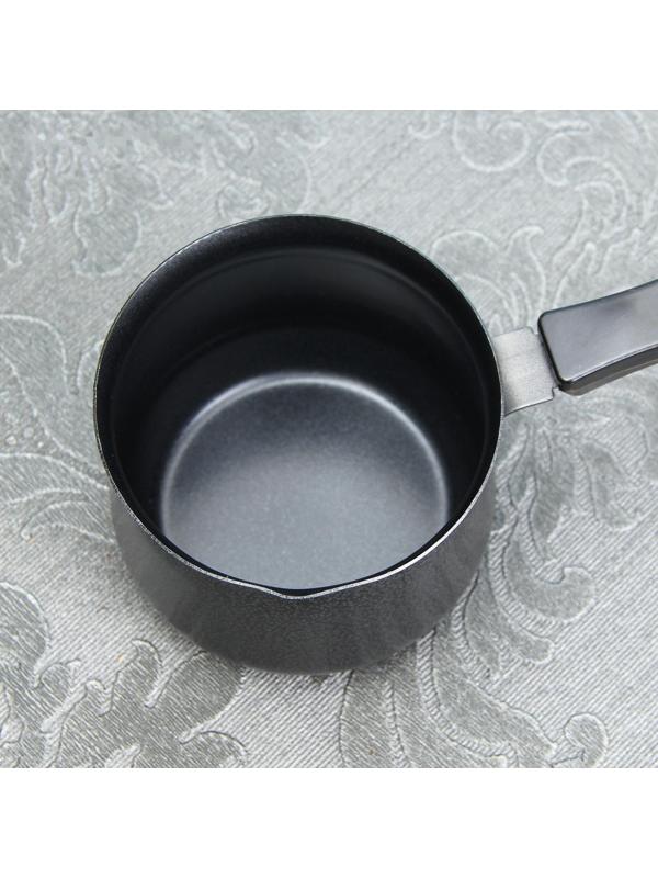 Турка «Мортен», 500 мл, 20×9,5×7,5 см, пластиковая ручка, антипригарное покрытие, цвет чёрный