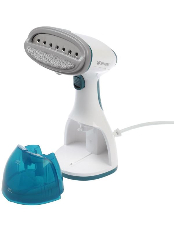 Отпариватель Kitfort KT-916-1, ручной, 1000 Вт, 260 мл, 20 г/мин, шнур 1.7 м, бело-синий