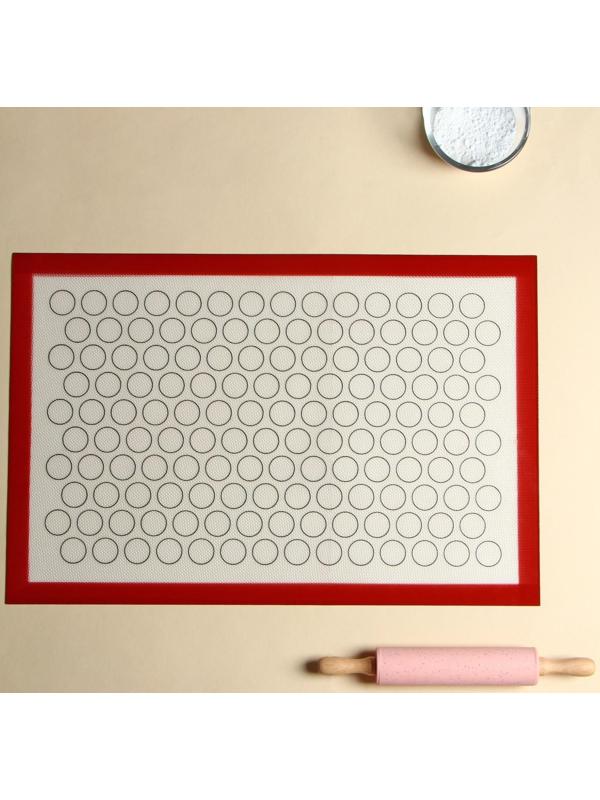 Силиконовый коврик для макаронс армированный, 60×40 см