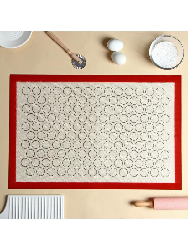 Силиконовый коврик для макаронс армированный, 60×40 см