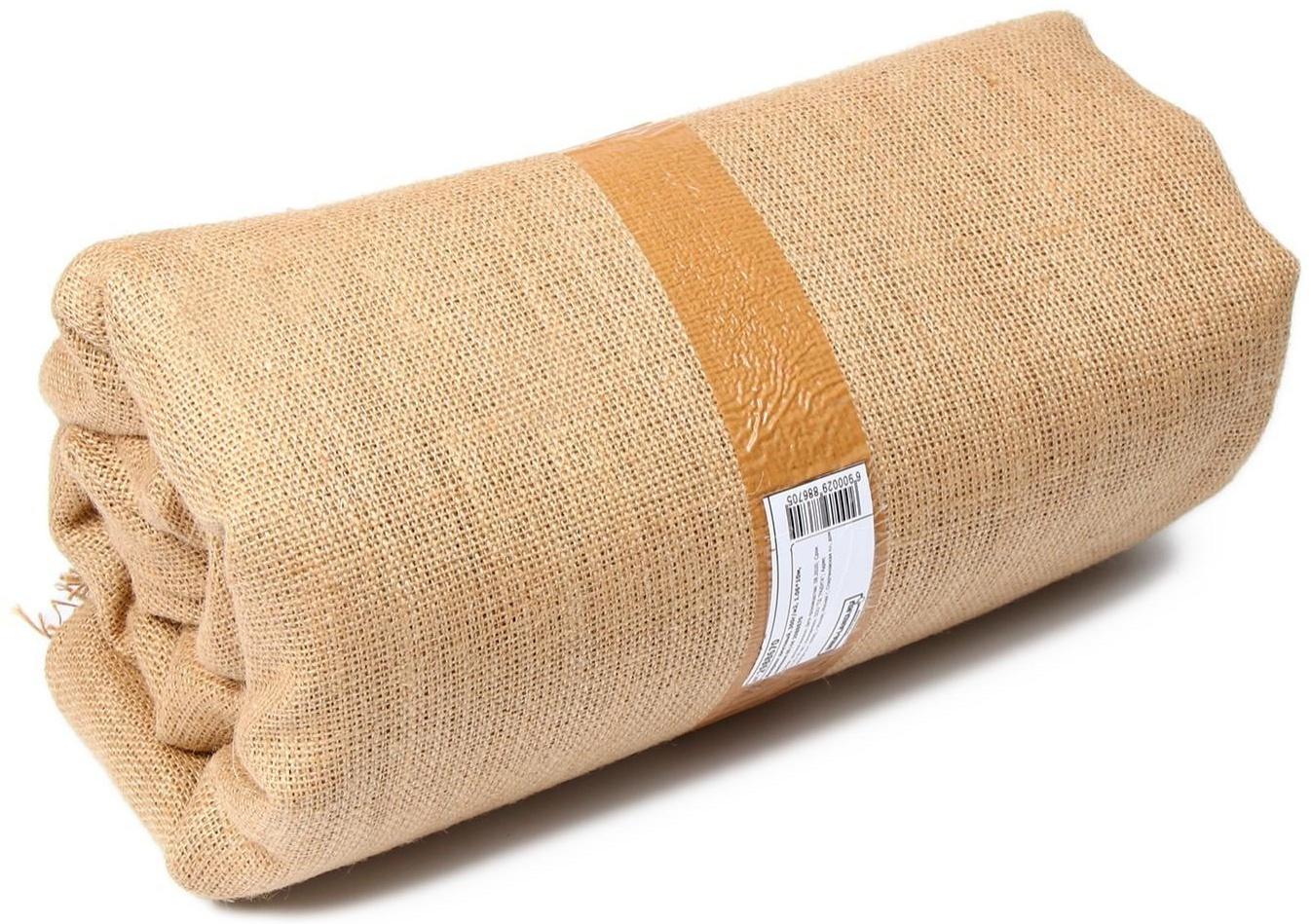 Джут натуральный, 10 × 1,06 м, плотность 360 г/м², плетение 69/44