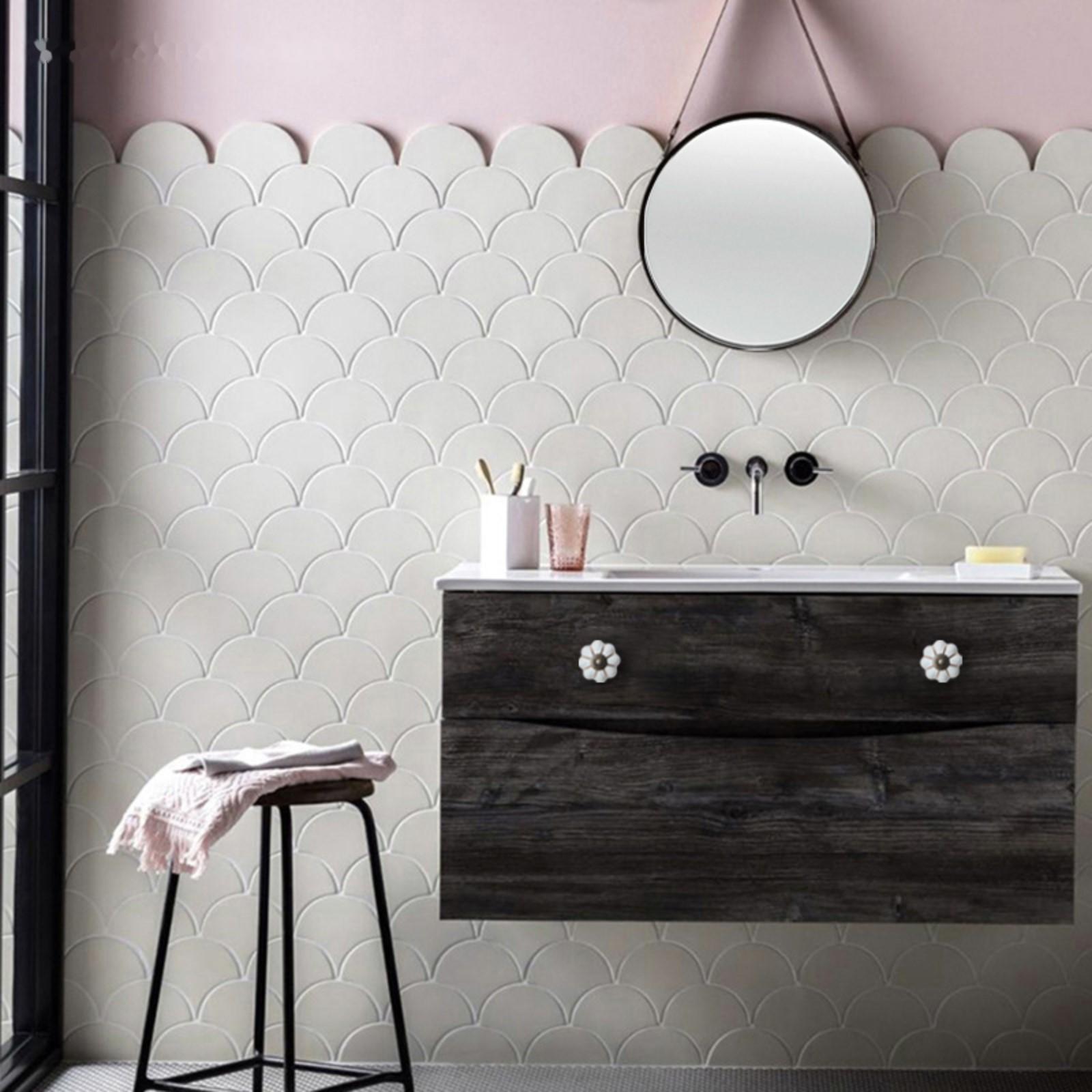 Ручка-кнопка PEONY Ceramics 001, керамическая, белая