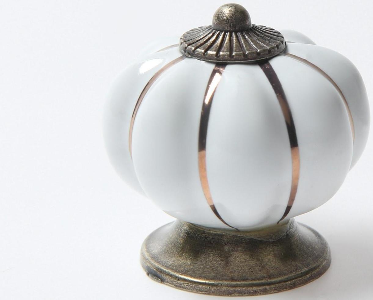 Ручка-кнопка PEONY Ceramics 001, керамическая, белая