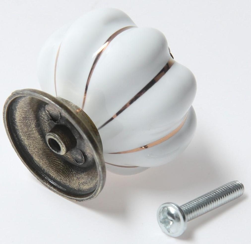 Ручка-кнопка PEONY Ceramics 001, керамическая, белая