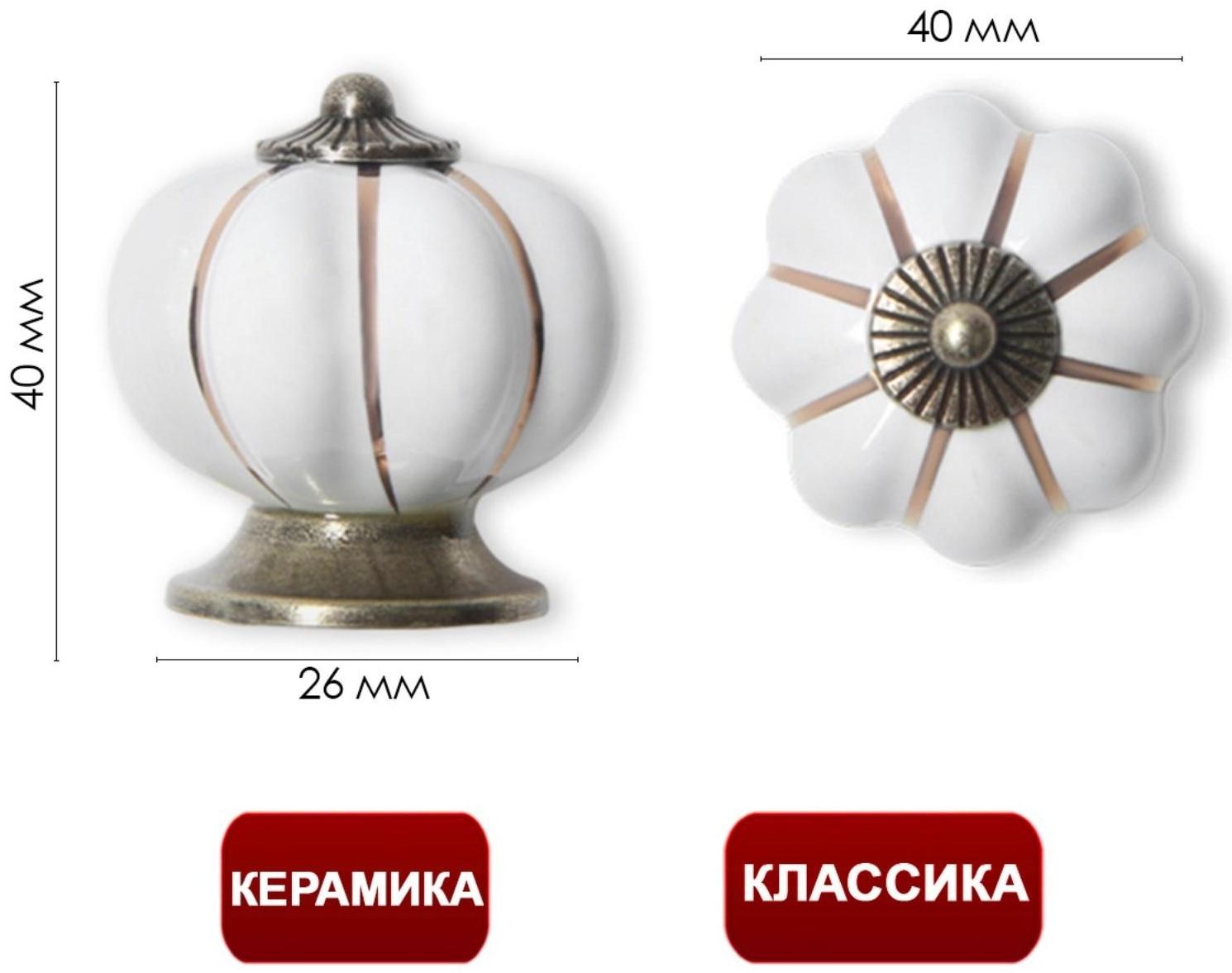 Ручка-кнопка PEONY Ceramics 001, керамическая, белая