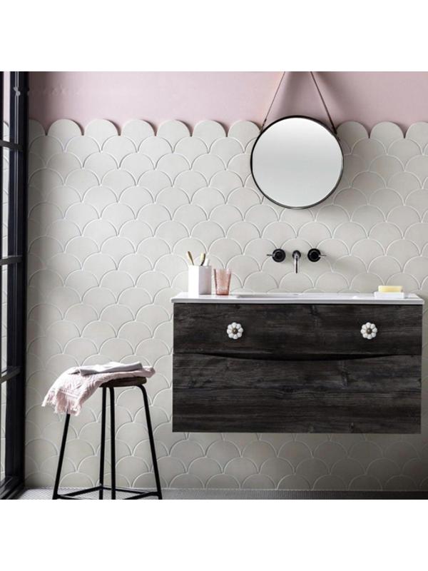 Ручка-кнопка PEONY Ceramics 001, керамическая, белая