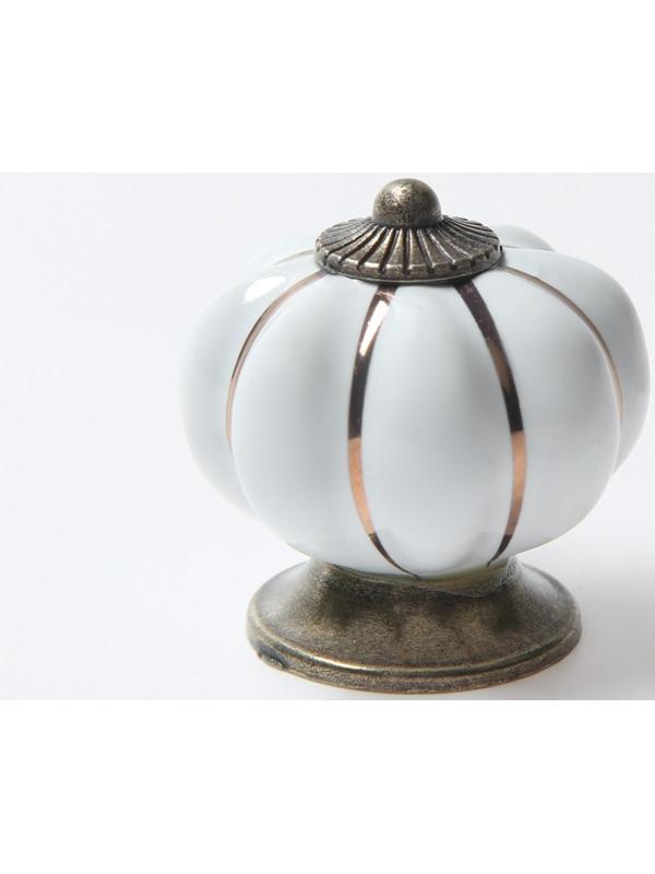 Ручка-кнопка PEONY Ceramics 001, керамическая, белая