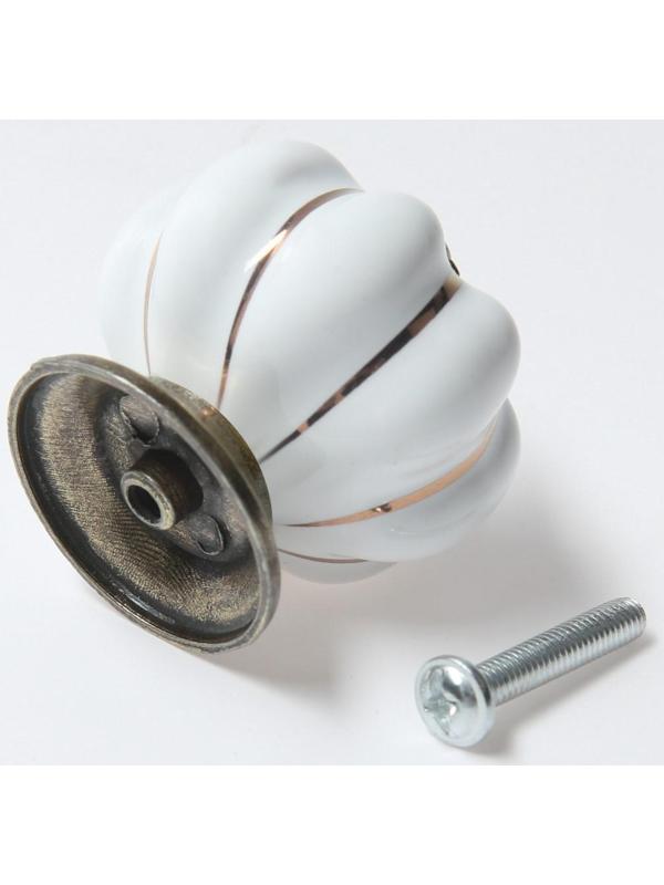 Ручка-кнопка PEONY Ceramics 001, керамическая, белая