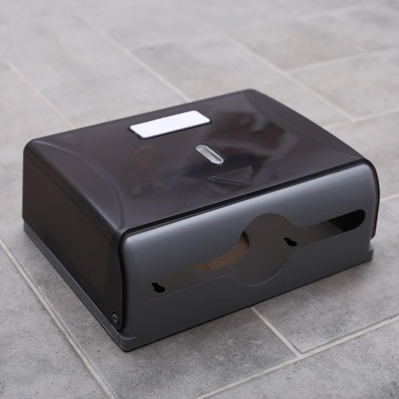 Диспенсер бумажных полотенец в листах, пластиковый, 27×20×10 см, цвет серый