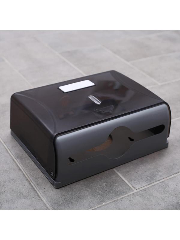 Диспенсер бумажных полотенец в листах, пластиковый, 27×20×10 см, цвет серый