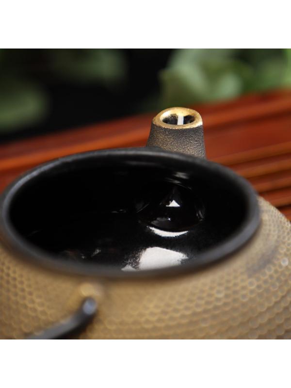 Чайник чугунный Доляна «Восточная ночь. Золото», 300 мл, с ситом, цвет золотой