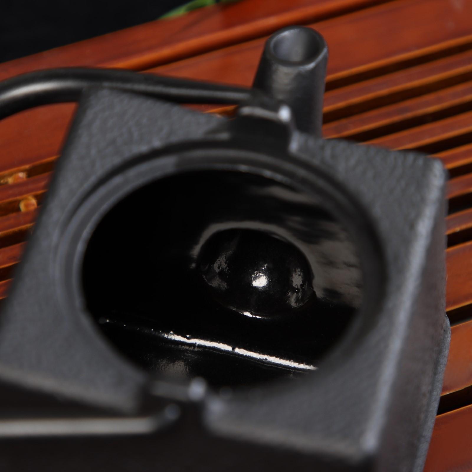 Чайник чугунный Доляна «Бокей. Этно», 700 мл, с ситом, с эмалированным покрытием, цвет чёрный