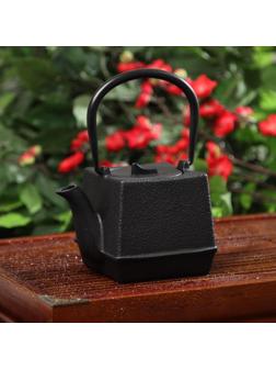 Чайник чугунный Доляна «Бокей. Этно», 700 мл, с ситом, с эмалированным покрытием, цвет чёрный