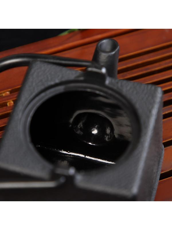 Чайник чугунный Доляна «Бокей. Этно», 700 мл, с ситом, с эмалированным покрытием, цвет чёрный