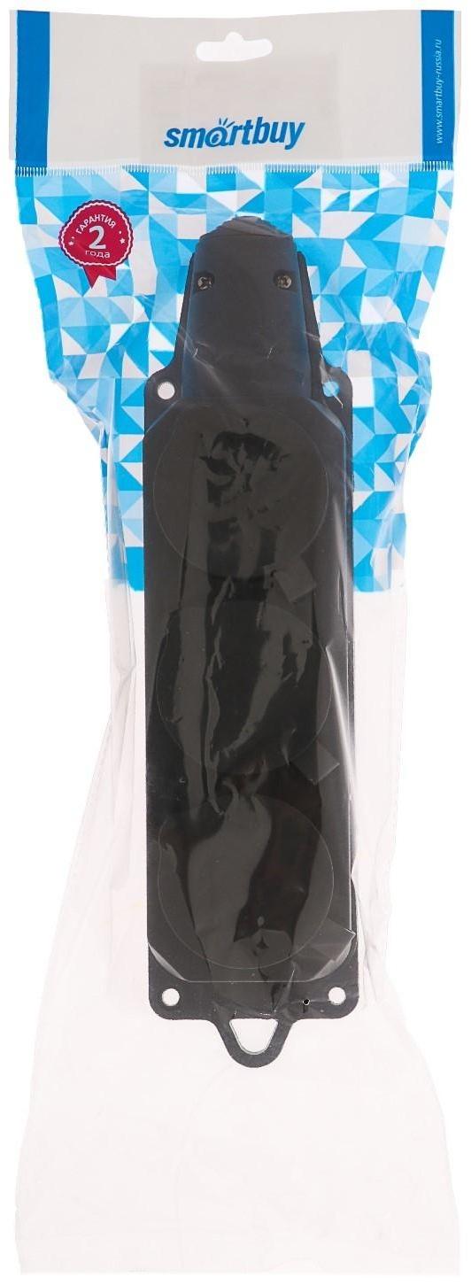 Розетка Smartbuy SBE-16-3-00-R, трёхместная, каучуковая, 16 A, 230 В, 2P + PE, с заглушками, IP 44