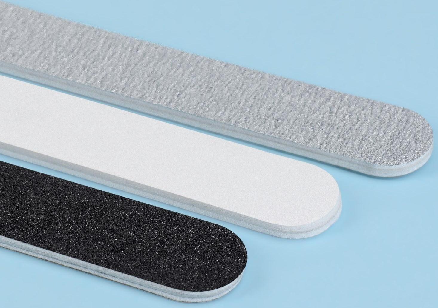 Пилки-наждаки, абразивность 100/180, 180/200, 200/240, 18 см, 3 шт, цвет чёрный/серый/белый