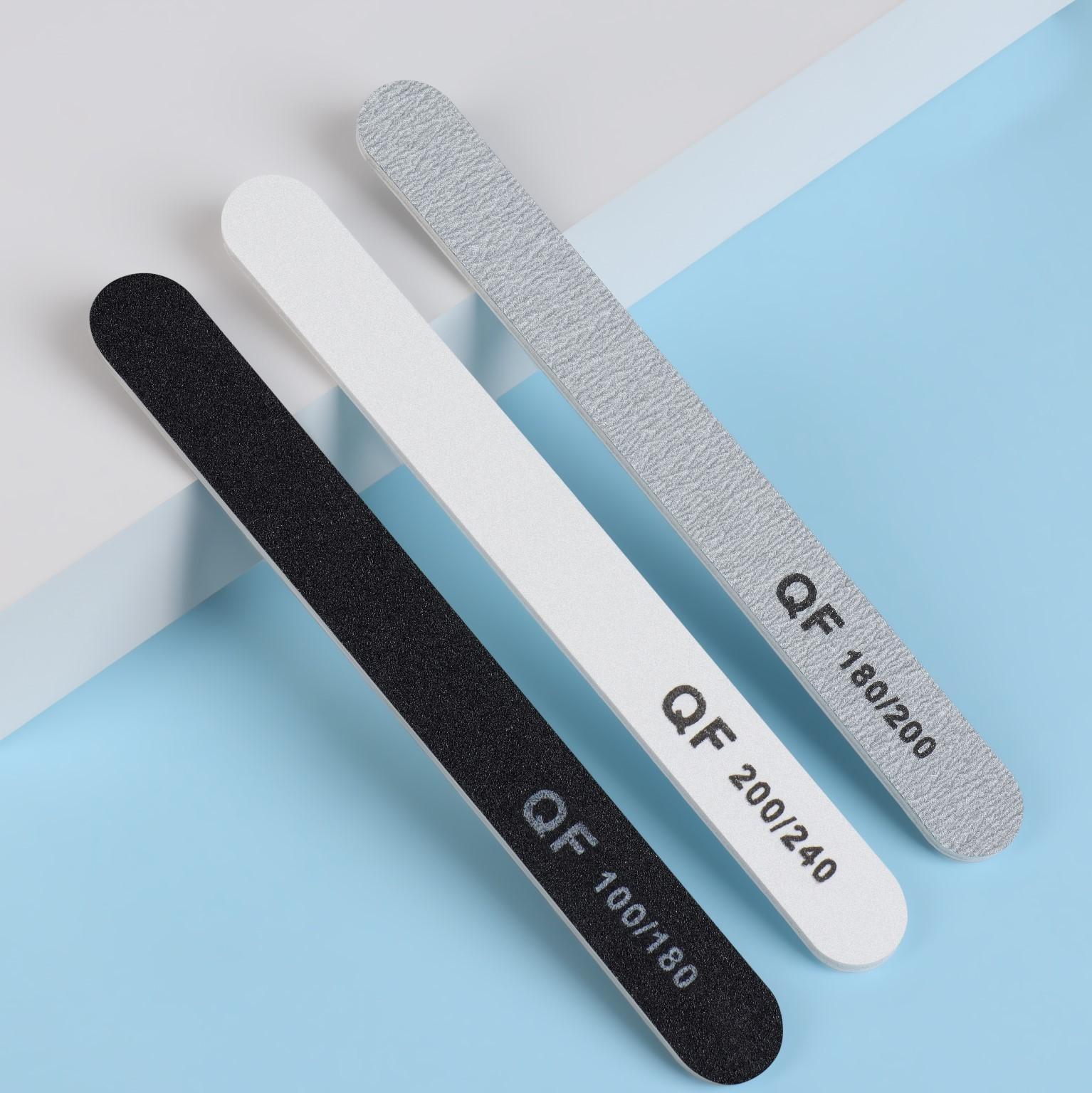 Пилки-наждаки, абразивность 100/180, 180/200, 200/240, 18 см, 3 шт, цвет чёрный/серый/белый