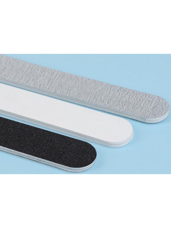 Пилки-наждаки, абразивность 100/180, 180/200, 200/240, 18 см, 3 шт, цвет чёрный/серый/белый