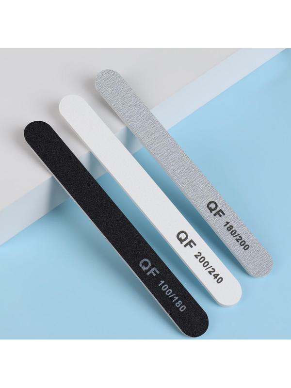 Пилки-наждаки, абразивность 100/180, 180/200, 200/240, 18 см, 3 шт, цвет чёрный/серый/белый