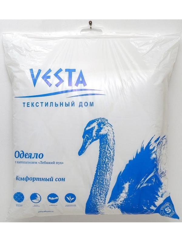 Одеяло стандартное 172х205 см, иск. лебяжий пух, ткань глосс-сатин, п/э 100%