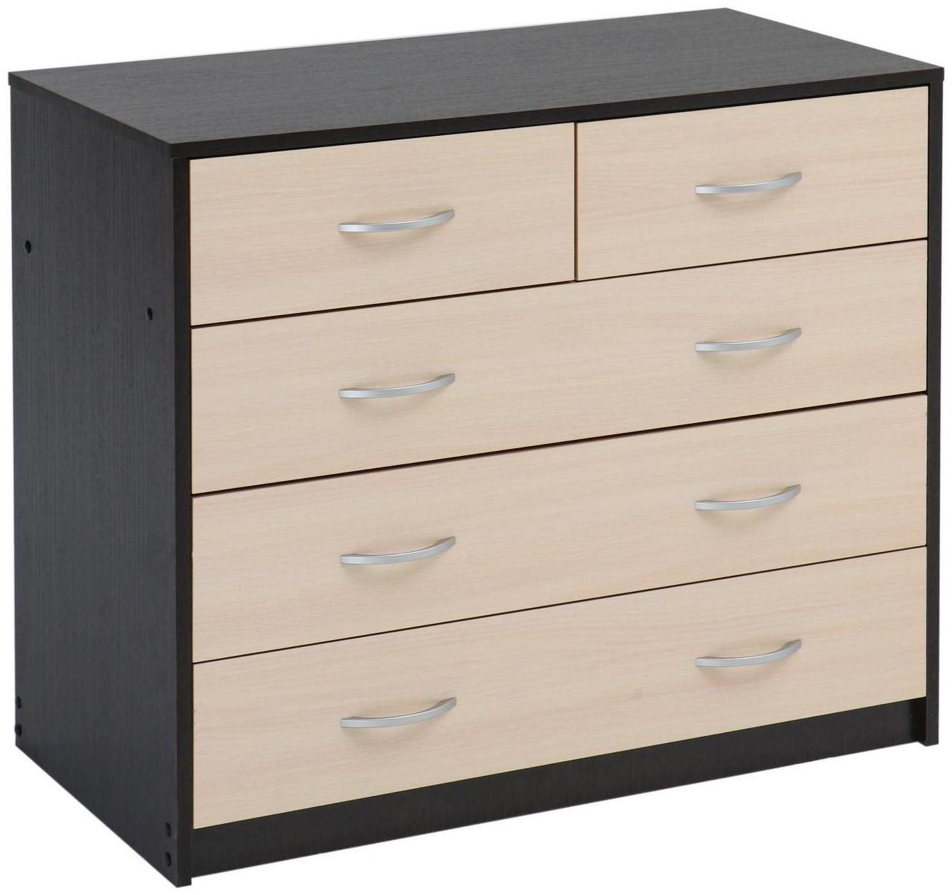 Комод 5 ящиков  900х480х800 Венге темный/Венге светлый