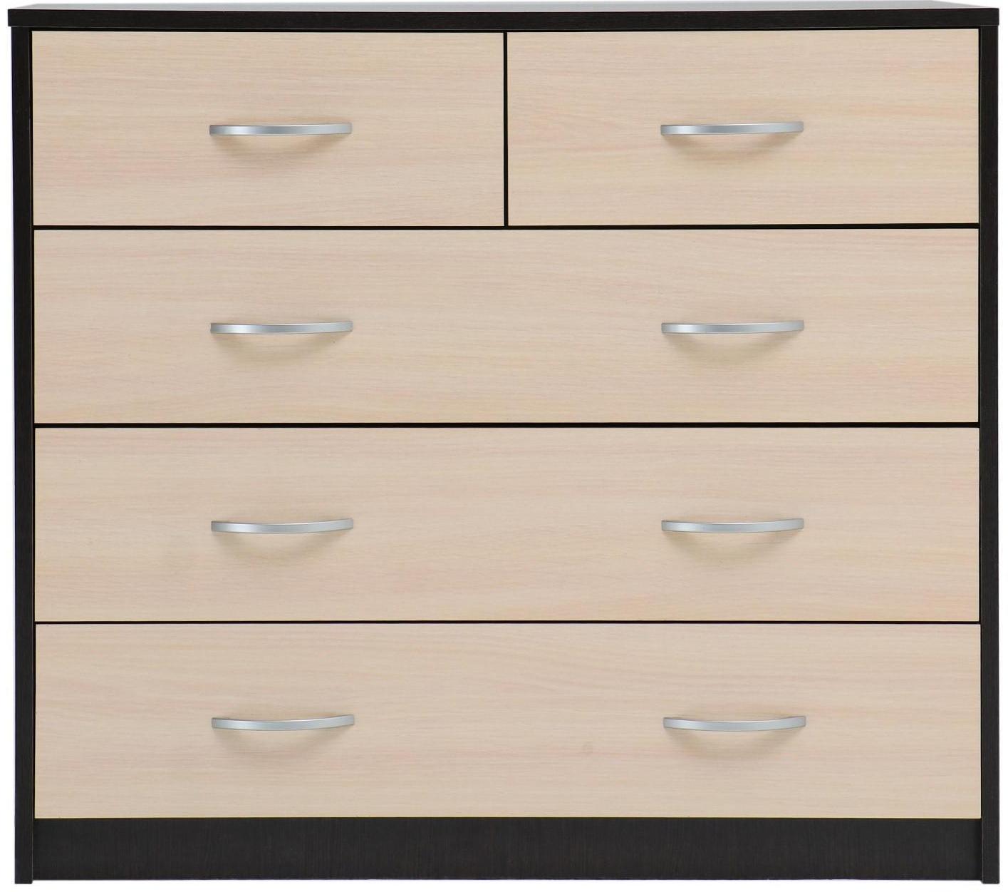 Комод 5 ящиков  900х480х800 Венге темный/Венге светлый