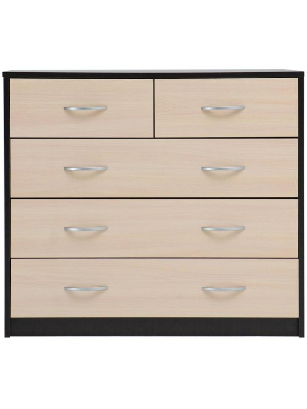 Комод 5 ящиков  900х480х800 Венге темный/Венге светлый