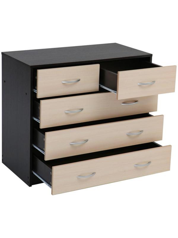 Комод 5 ящиков  900х480х800 Венге темный/Венге светлый