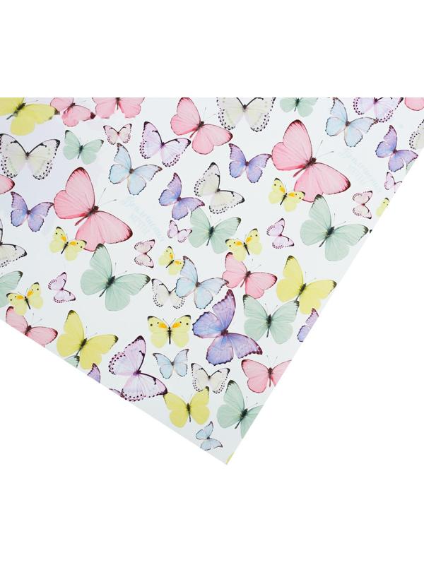 Бумага упаковочная глянцевая «Светлые бабочки», 70 × 100 см / 10 шт.