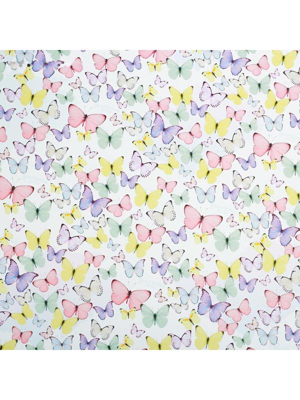 Бумага упаковочная глянцевая «Светлые бабочки», 70 × 100 см / 10 шт.