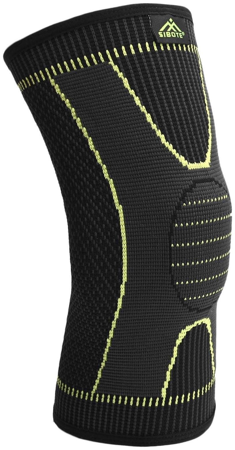 Суппорт колена, размер универсальный (1 шт), цвет чёрный/салатовый