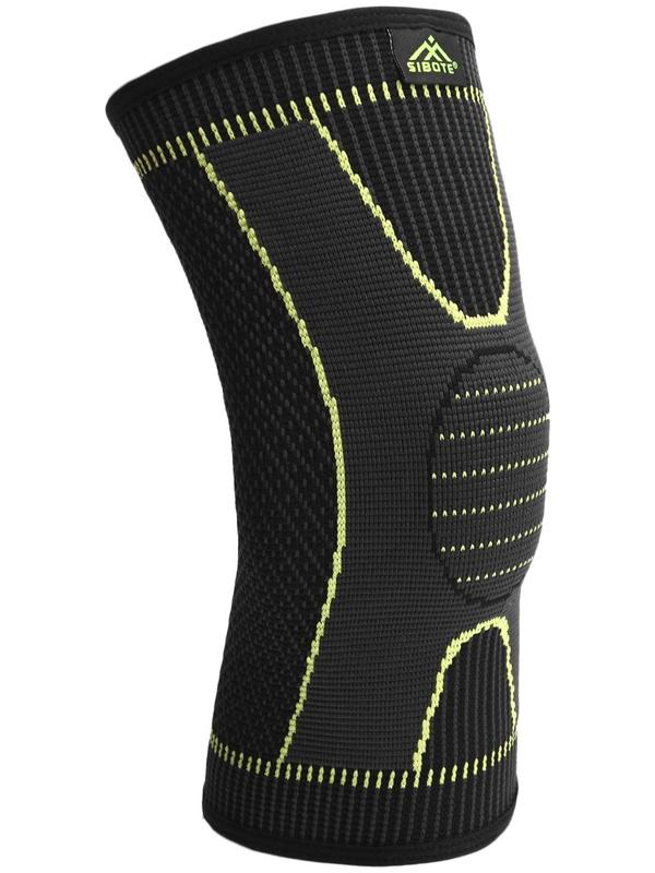 Суппорт колена, размер универсальный (1 шт), цвет чёрный/салатовый