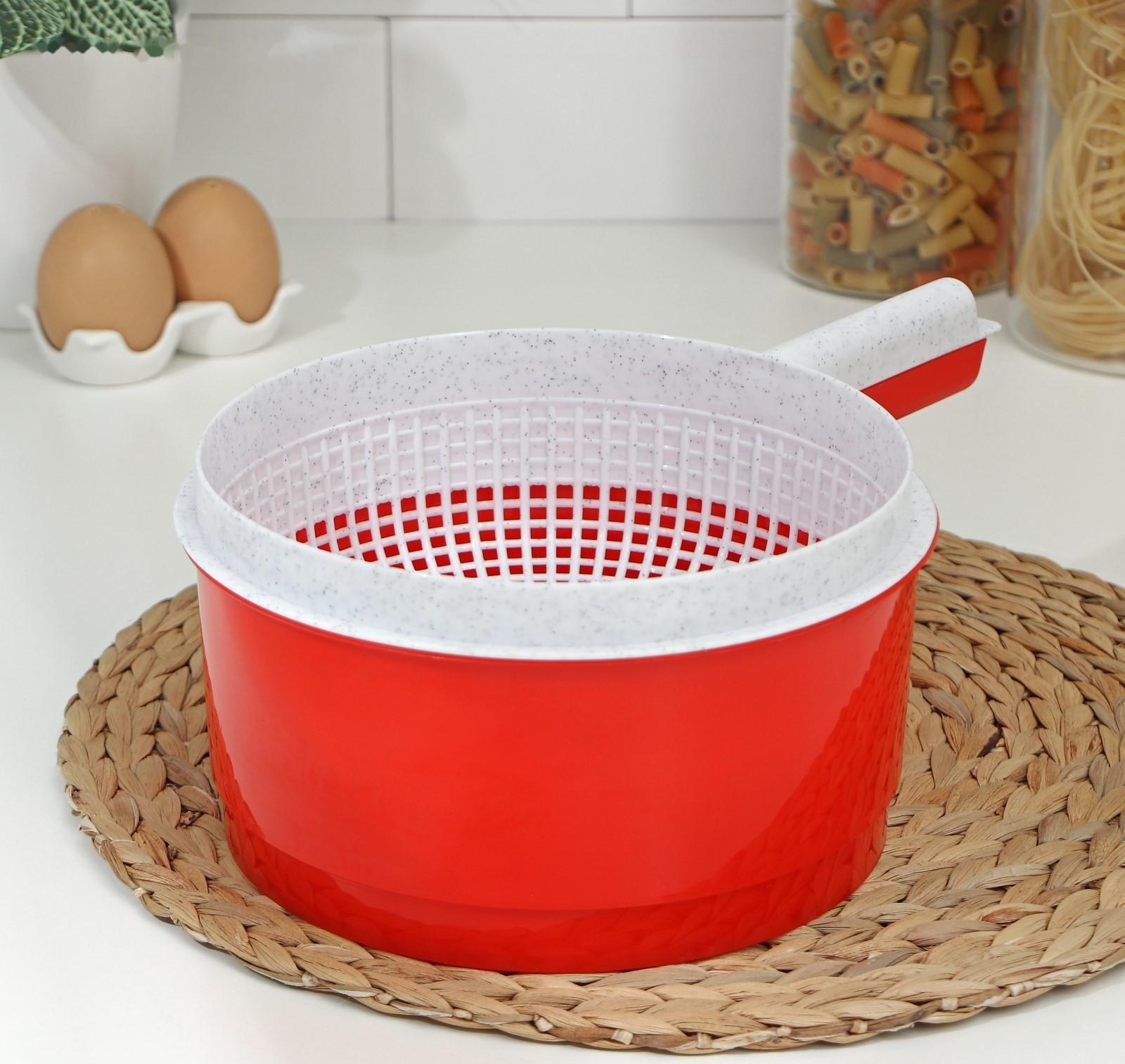 Сыродельница, d=21 см, цвет красный