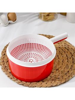 Сыродельница, d=21 см, цвет красный