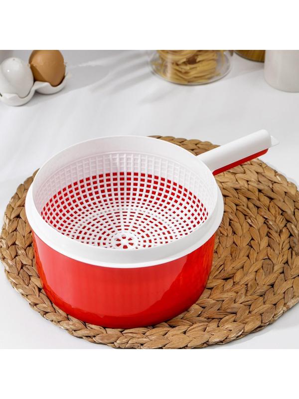 Сыродельница, d=21 см, цвет красный