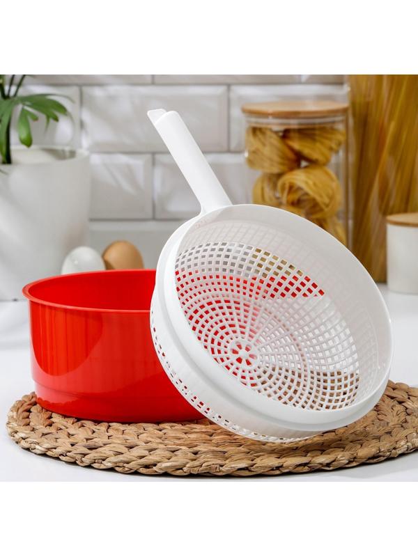 Сыродельница, d=21 см, цвет красный