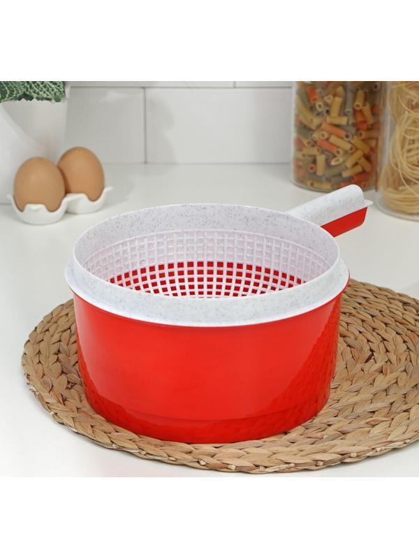 Сыродельница, d=21 см, цвет красный