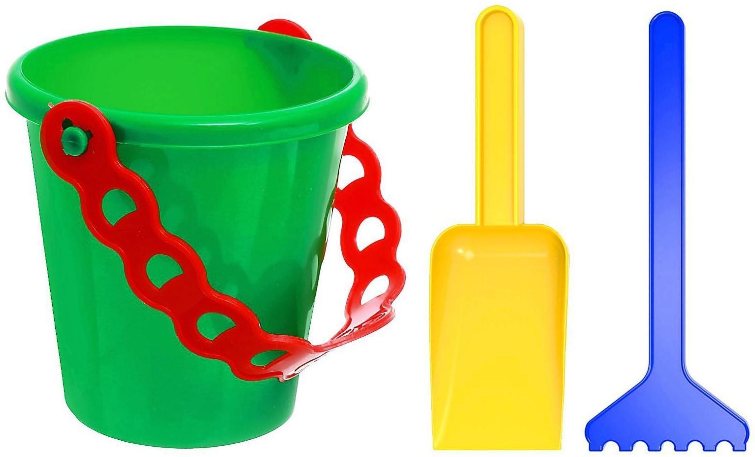 Песочный набор: ведёрко, лопатка, грабельки